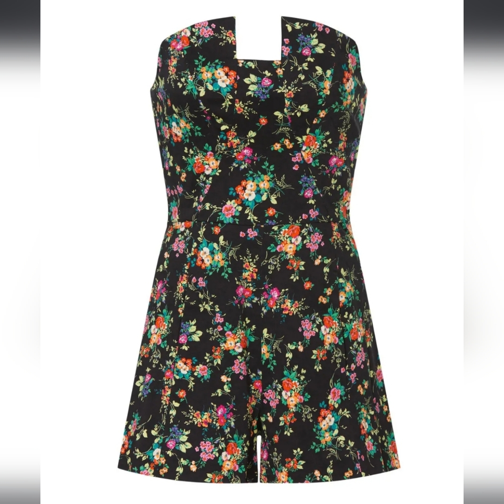 Black Halo Lena Floral Romper - size 6